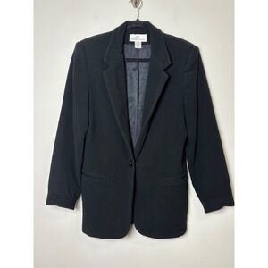 Precious Fibers Womens Wool Cashmere Blend Blazer Size L Classic Old Money Luxe